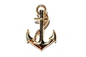 CITY SOUVENIR SHOP Pin "Anker", goldfarben, ca. 23 mm, Anstecker aus Metall mit Butterfly-Clip