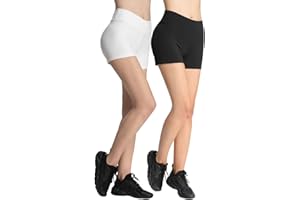 4How Short Danse Femme Coton Short sous Robe Taille Haute Confortable Short Boxer Femme Sport Yoga Noir Blanc Gris S à XL