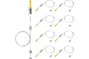 Mlysnd Suspensión de Cuerda, 8 Piezas Prisionero para Cable Cable de Suspensión para Luz de Techo de Panel LED, Lámparas Colgantes, Vallas Publicitarias, Colgadores de Lámparas de Bricolaje (1 M)