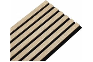 DECOON Panneau tasseaux Bois 250 x 30 x 1,9 cm - décor chêne Clair Fond Noir - 0,75m²