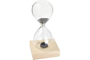 OUT OF THE BLUE Reloj de Arena con Arena magnética, Altura Aprox. 16 cm, Tiempo de Funcionamiento 1 Minuto, Base de Madera con imán.