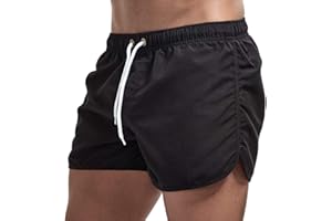 GENERIC Pantalones cortos para correr para hombre, pantalones cortos de entrenamiento para gimnasio, secado rápido, ropa deportiva, cintura elástica, pantalones cortos ligeros, holgados, transpirables, para