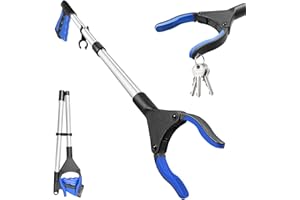 xuefenfei 81cm Plegable Pinza Recoge Objetos, con Cabezal de Agarre Ancho Giratorio 360, para Personas Mayores, Embarazadas, Discapacitados