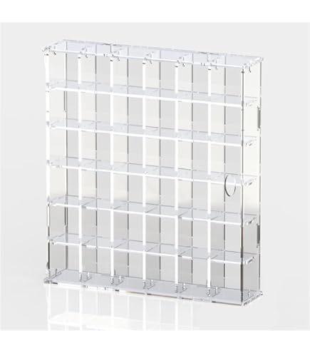 Kleine Acrylglas-Vitrine Ohne Rahmen – 6 Fächer, Mit Schiebetür, Zum Hängen Oder Stellen (18x11,5x4,5 Cm)