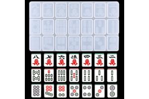 FineInno Domino Moule en Silicone pour Résine Tuiles de Mahjong Chinois Moules en Silicone Époxy Dominos avec 21 Cavités pour Domino Personnalisé DIY, Pure One Suit Mahjong