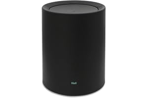 Nell Poubelle, en plastique durable avec design double couche, idéale pour dissimuler le sac poubelle, parfaite pour la salle de bain ou le bureau (Noir, 8L Avec Couvercle)