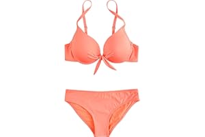 POWER FLOWER Maillots de Bain Deux pièces Femme Maillot de Bain noué à Nouer Ensembles de Bikini rembourrés flatteurs S-XXL