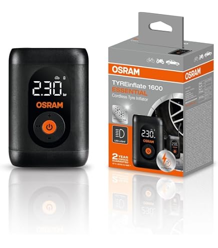 Pompe à Pied OSRAM TYREinflate 10 Essential – 100 Psi, Manomètre, TÜV