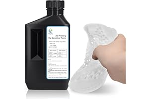 YOUSU Flexible Tough (Shore 80A) 3D Printer Resin,Soft Rubber/TPU Like 3D Printing Resin,High Elongation 405nm Fast UV-Curing Photopolymer Resin for LCD Printer,White 1000g