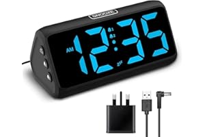 Netzu Digital Clock for Bedroom, Bedside Clocks with Led Display, Dual Alarm, 5 Dimmers, 4 Volumes, Power-Off Memory, Loud Alarm Clocks for Kids Teens Elderly, Pulg-in Alarm Clocks