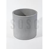 Beton Saksı,Gri Silindirik Tasarım, Modern Minimalist Stil, İ&ccedil; Mekan Bitki Saksısı, Dekoratif Beton &Ccedil;i&ccedil;ek Kabı (GRİ)