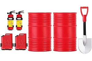 INJORA RC Dekoration Auto Feuerlöscher/Kraftstofftank/Schaufel/Ölfass/Sandleiter für 1/24 Crawler Auto Axial SCX24 FMS FCX24 AX24 Gladiator Bronco Deadbolt Upgrade,7pcs