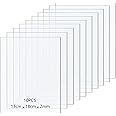 Taiyeestar 10 Pcs Clear Acrylic Sheets, 2mm Thick Clear Perspex Sheet, Transparent Plastic Sheet Acrylic Board, for Picture Frame Glass Replacement, Display Projects, Painting, DIY Craft (13 * 18cm)