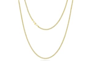 KRKC&CO Kette Herren Halskette, 2/3/5/6/mm Edelstahl Panzerkette mit Diamantschliff, Nickelfrei Silberkette Goldkette 14K Gold Vergoldet Cuban Chain, Geschenk für Männer Jung Damen [Länge 46-66cm]