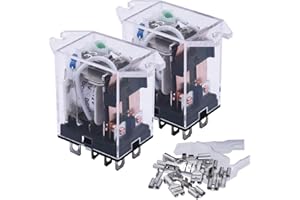 mxuteuk 2 pezzi DC 24V Bobina 8 pin 10A DPDT Indicatore LED Relè di potenza elettromagnetico Uso generico JQX-13F-DZ-DC24V