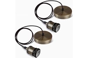 Seruno Lampada a Sospensione da Soffitto, Portalampada E27 Vintage con Cavo Intrecciato, Porta Lampada da Soffitto per Cucina, Bar e Home DIY, Compatibile con Lampadari e Portalampade E27,2 Pezzi