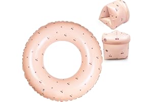 JOKUREAO Inflatable Swimming Armbands for Kids Adults + Swim Ring, PVC Floaties for Toddlers and Beginners, Durable Water Safety Aids, Perfect for Summer Fun and Pool Play