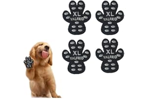 VALFRID Protecteur de Patte de Chien Robuste Anti-dérapant 24 pièces,Auto-adhésif résistant Chien Chaussures Bottillons Chaussettes pour Remplacer XL