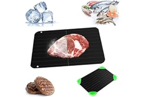 Plaque De Décongélation Rapide des Aliments, avec Fente et 4 Tapis - sans Electricité, Micro-Ondes, Eau Chaude/Décongélation Rapide Adaptée Au Poisson/Viande/Aliments Surgelés (29.5x20.8x0.2CM)