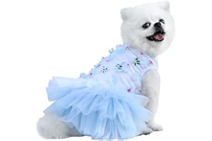 YWSTYllelty Hundemantel Winter Für Chihuahua Kleid Prinzessin Kleid Hündchen Schöne Erdbeere/Haustier Ananas Paare Haustierkleidung Hundemantel Schwarz (0206DEZB-Blue, XS)
