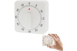 JEZIORO Kitchen Timer Mechanical,Waterproof Manual Cooking Timers for Kitchen with Alarm for Cooking Egg/Oven Countdown/Boiling/Food Cook/Work/Study/Sauna 1 Hour,Cute Novelty Square Kitchencraft Time Timer