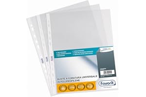 Favorit Buste Perforate, Buccia d'Arancia, Medio Spessore, 22 x 30 cm, 50 Pezzi, Trasparenti