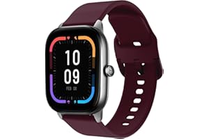 BOJYS Silikonowy sportowy pasek wymienny do zegarków Amazfit GTR Mini, 20 mm, Amazfit GTR 42 mm, Amazfit GTS 2, GTS 2 Mini, GTS 2e, Amazfit GTS 3, Amazfit GTS 4, Amazfit Bip, Bip Lite, Bip S, Bip U