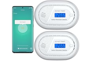 AROHA Smart Carbon Monoxide Detector WiFi - 10 Year Battery - Carbon Monoxide Alarm Smart, CO Meter Alarm with App Tuya & Smartlife, Smart Home - Multipack 2 set