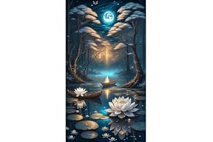 WOPLAGYREAT Diamond Painting Disegni con Perline da Attaccare Passatempo Adulti Paesaggi Pittura Diamante Creativi Diamanti 5d Diy Art Fiori Regalo Donna Nave Compleanno