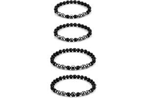 Emibele Magnet Therapy Anklet Hematite Anklet for Men/Women, Black Obsidian Beaded Magnetic Anklets Bracelets Stones Anklet Foot Jewelry