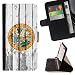 Produktbild FJCases Florida Siegel The Sunshine State Holzmuster Flagge Tasche Brieftasche Hülle Schale Standfunktion Schutzhülle für Samsung Galaxy Note 4
