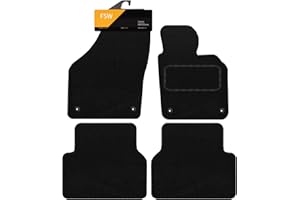 FSW - Tailored Mats - Fits VOLKSWAGEN Tiguan 2007-2016 - - Black Carpet - Anti Slip Mat - Non Slip Car Floor Mat, Fitted With Clips & Granulated Backing - 4 Pc Floor Mat Only