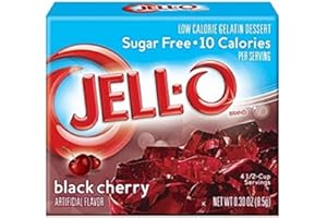 JELL-O Sugar Free Gelatin Dessert, Black Cherry - 8.5g