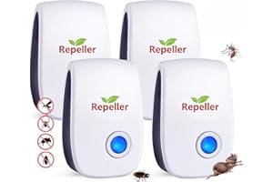 LEMENG Repellente ad Ultrasuoni per Topi, Repellente Anti Zanzare Interno Dispositivo Anti Insetti, Scarafaggi, Ratti, Formiche, Ragni 4 Pack