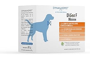 DYNAMOPET | DìGea F Medium - Alimento Complementare per Favorire le Fisiologiche Funzioni Depurative di Cane, Confezione 20 Bustine da 4 g - una Bustina ogni 20 kg di Peso dell'Animale