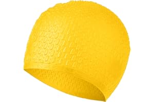 OPAHUTER Cuffia da Nuoto in Silicone, Cuffia Nuoto Impermeabile, Cappello da Nuoto Antiscivolo, Unisex Cuffia da Nuoto Adulto per Capelli Corti/Lunghi