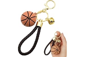 ZHAOYCSH Basketboll nyckelring present till sportentusiaster, Basketboll bilnyckelring och tillbehör, sportdesign, 360 grader