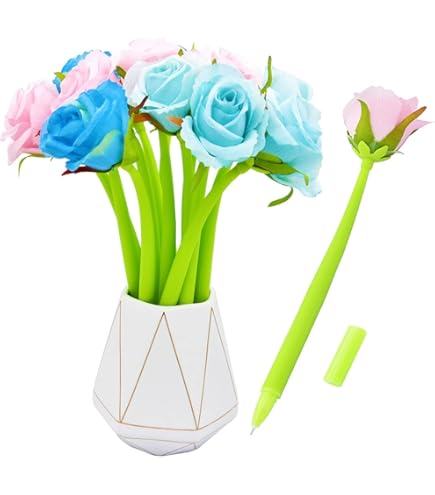 12 Penne A Sfera Con Fiori Novità - 0.38mm Inchiostro Nero, Penne Gel Per Scuola E Ufficio - Foto 9