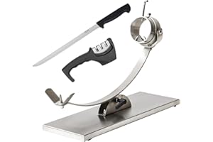 CUPERINOX - Soporte Jamonero Profesional de Acero Inoxidable | Sistema Basculante y Cabezal Giratorio | Estabilidad, Corte Ergonómico y Fácil Limpieza | Apto para Jamones y Paletillas|Elite Collection