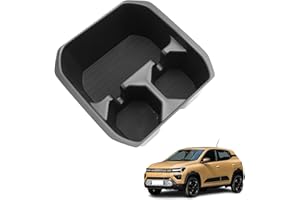 Coleya Vano Portaoggetti per Bracciolo Compatibile con Dacia Spring Electric EV 2025 2026, Scatola Portaoggetti, Dacia Spring 2025 Organizer per Braccioli con Tappetino Antiscivolo (Nero)