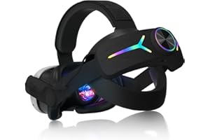 NEWZEROL 8000mAh Batería Correa para la Cabeza Compatible para Quest 3 [Versión de Carga Rápida][Luces RGB] Extiende el Tiempo de Juego, Reduce la Presión de la Cabeza, Accesorios VR Ajustables- Negro
