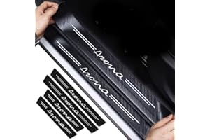 EULVGG 4 Piezas Protector de Escalón de Coche para SEAT ARONA, Protección de Barra de Umbral de Puerta con Pegatinas de Fibra de Carbono Decoración para Estribos de Coche Anti-Arañazos (ARONA)