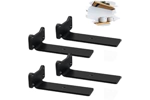 MLOQI 4 Soporte Estanteria Pared, Soporte Balda Flotante, Escuadras Para Estanterias, Escuadras Metalicas, 0,5 cm de Espesor, Soporte Baldas Pared Industrial 15 cm