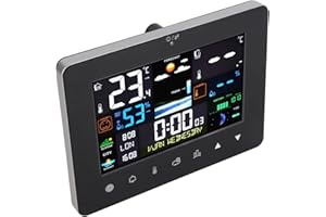 CHANGOR Weather Forecast Station, Touch Screen Sunrise Sunset Time Digital Weather Forecast Station Time Date Week for Outdoor