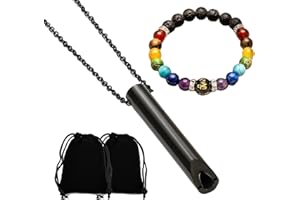 DALAETUS 4 Stück Atmung Halskette Set für Valentinstag, Mindful Stressabbau Halskette mit Ätherisches Öl-Armband und Kordelzugbeutel, Atem Halskette, Achtsame Halskette für Atemübungen