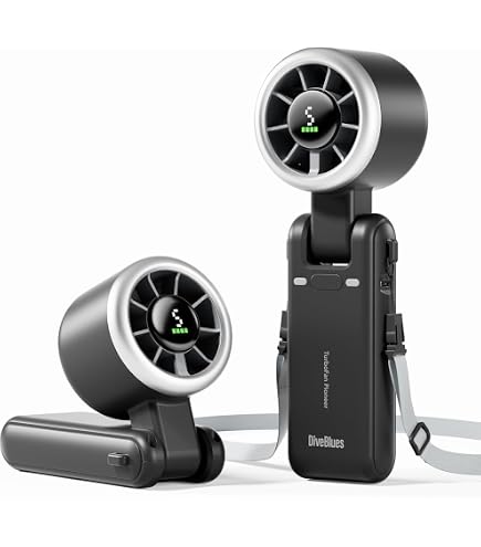 Ventilatore Portatile JISULIFE 8S Con Batteria 2500 MAh | Durata 24 Ore, Power Bank E Torcia LED | Display Digitale Per Viaggi Estate