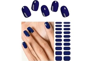Wahrshei Azul Marino Pegatinas de Gel | Pegatinas Uñas Gel | 20 Pcs Gel Semicurado de Pegatinas | Adhesivos para Uñas de Gel, Envolturas de Esmalte de Gel para Uñas