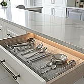 Mod&uuml;ler Organizer Set Mutfak &Ccedil;ekmece İ&ccedil;i D&uuml;zenleyici &Ccedil;atal Kaşık Bı&ccedil;ak Organizeri Kristal (3'l&uuml; Set)