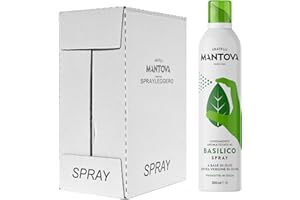 Basilico Spray in Olio Extra Vergine di Oliva 6x200ml - Olio Spray italiano – Sprayleggero – 100% Naturale,100% Leggero, 100% Facile - Con lo spray risparmi fino al 90% di prodotto