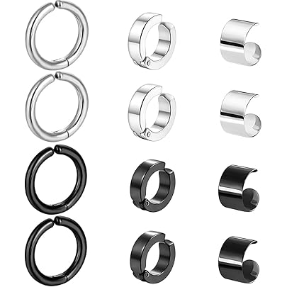 Clip Su Orecchini A Spillo - Polsino Auricolare Nero - Italia - Foto 7